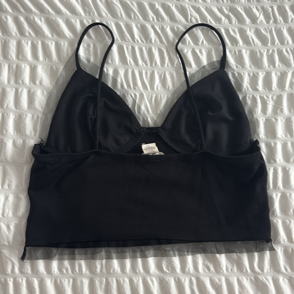 Silence + Noise Mesh Detail Tank Top - Black Size L - Picture 3 of 3